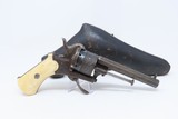 ENGRAVED Antique BELGIAN Proofed 9mm PINFIRE Revolver with PIPE CASE Folding Trigger European Sidearm with ANTIQUE IVORY GRIPS! - 3 of 22