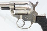 1881 ETCHED PANEL .38 Colt SHERIFF Model 1877 LIGHTNING Revolver Antique Nickel & Blue with Checkered Rosewood Grips! - 4 of 19