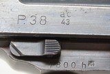 WORLD WAR 2 Walther "ac/43" Code P.38 GERMAN MILITARY Semi-Auto Pistol C&R 9mm Semi-Auto Pistol from the Third Reich with HOLSTER! - 9 of 22
