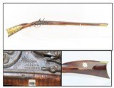 ENGRAVED Antique FLINTLOCK American Full Stock Smoothbore LONG RIFLE
L + K Marked with BRASS Patch Box and GOLCHER LOCK! - 1 of 18