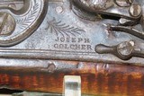 ENGRAVED Antique FLINTLOCK American Full Stock Smoothbore LONG RIFLE
L + K Marked with BRASS Patch Box and GOLCHER LOCK! - 6 of 18