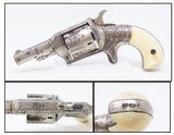 ENGRAVED, NICKEL, IVORY Antique WILD WEST Revolver in .38 Rimfire U.S. Arms Engraved Hideout Revolver with IVORY GRIPS! - 1 of 16