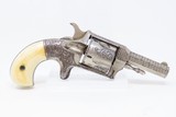 ENGRAVED, NICKEL, IVORY Antique WILD WEST Revolver in .38 Rimfire U.S. Arms Engraved Hideout Revolver with IVORY GRIPS! - 13 of 16