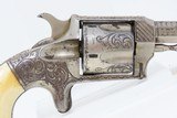 ENGRAVED, NICKEL, IVORY Antique WILD WEST Revolver in .38 Rimfire U.S. Arms Engraved Hideout Revolver with IVORY GRIPS! - 15 of 16