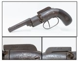 CIVIL WAR Era Antique JOSIAH ELLS Bar Hammer .28 Cal. PERCUSSION Revolver SCARCE 1 of only 625 Manufactured; FIRST MODEL Engraved Antebellum Revolver - 1 of 18