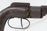 CIVIL WAR Era Antique JOSIAH ELLS Bar Hammer .28 Cal. PERCUSSION Revolver SCARCE 1 of only 625 Manufactured; FIRST MODEL Engraved Antebellum Revolver - 17 of 18