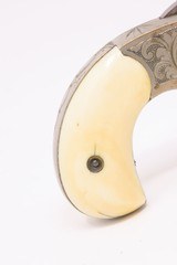 Antique US ARMS Co. Spur Trigger No. 41 .41 Cal. RIMFIRE WILD WEST Revolver Hideout Revolver with IVORY GRIPS! - 12 of 14