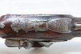 ENGRAVED Antique FLINTLOCK Pocket Pistol European Deringer Octagonal Barrel c1800 Very Concealable Sidearm - 8 of 15