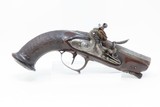 ENGRAVED Antique FLINTLOCK Pocket Pistol European Deringer Octagonal Barrel c1800 Very Concealable Sidearm - 2 of 15