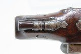 ENGRAVED Antique FLINTLOCK Pocket Pistol European Deringer Octagonal Barrel c1800 Very Concealable Sidearm - 9 of 15