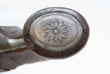 ENGRAVED Antique FLINTLOCK Pocket Pistol European Deringer Octagonal Barrel c1800 Very Concealable Sidearm - 7 of 15