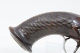 ENGRAVED Antique FLINTLOCK Pocket Pistol European Deringer Octagonal Barrel c1800 Very Concealable Sidearm - 3 of 15