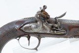 ENGRAVED Antique FLINTLOCK Pocket Pistol European Deringer Octagonal Barrel c1800 Very Concealable Sidearm - 4 of 15