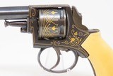 FANCY Antique AUGUSTE FRANCOTTE RIC/BRITISH BULLDOG Type Revolver .32 8mm ANTIQUE IVORY Grip & GOLD INLAYS Throughout! - 4 of 17