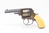 FANCY Antique AUGUSTE FRANCOTTE RIC/BRITISH BULLDOG Type Revolver .32 8mm ANTIQUE IVORY Grip & GOLD INLAYS Throughout! - 2 of 17