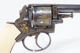 FANCY Antique AUGUSTE FRANCOTTE RIC/BRITISH BULLDOG Type Revolver .32 8mm ANTIQUE IVORY Grip & GOLD INLAYS Throughout! - 16 of 17