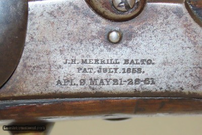 CIVIL WAR Antique JAMES MERRILL 1st Type .54 Caliber Percussion CARBINE Issued to NY, PA, NJ, IN, WI, KY & DE Cavalries! - Image 6 of 21
