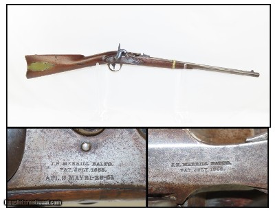 CIVIL WAR Antique JAMES MERRILL 1st Type .54 Caliber Percussion CARBINE Issued to NY, PA, NJ, IN, WI, KY & DE Cavalries!