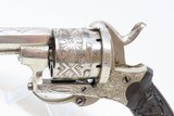 Antique ENGRAVED European PINFIRE Folding Trigger Double Action REVOLVER GUTTA PERCHA GRIPS & Inside PIPE CASE! - 7 of 21