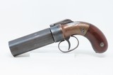 Antique MANHATTAN Six Barrel BAR HAMMER Percussion PEPPERBOX Revolver ANTEBELLUM Production Revolver from Norwich, Conn. - 2 of 17