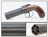 Antique MANHATTAN Six Barrel BAR HAMMER Percussion PEPPERBOX Revolver ANTEBELLUM Production Revolver from Norwich, Conn. - 1 of 17