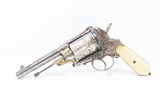 Antique VERO MONTENEGRO 11mm GASSER Revolver in NICKEL & BONE, Engraved An Eye-Catching Sidearm from Montenegro! - 2 of 16