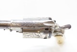 Antique VERO MONTENEGRO 11mm GASSER Revolver in NICKEL & BONE, Engraved An Eye-Catching Sidearm from Montenegro! - 7 of 16