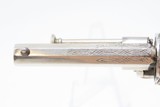 Antique ENGRAVED, NICKEL, IVORY European PINFIRE REVOLVER 5.5mm “EL” With Period Purse Holster & Folding Trigger! - 13 of 19