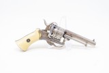 Antique ENGRAVED, NICKEL, IVORY European PINFIRE REVOLVER 5.5mm “EL” With Period Purse Holster & Folding Trigger! - 16 of 19