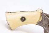 Antique ENGRAVED, NICKEL, IVORY European PINFIRE REVOLVER 5.5mm “EL” With Period Purse Holster & Folding Trigger! - 17 of 19