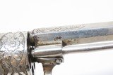Antique ENGRAVED, NICKEL, IVORY European PINFIRE REVOLVER 5.5mm “EL” With Period Purse Holster & Folding Trigger! - 15 of 19