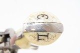 Antique ENGRAVED, NICKEL, IVORY European PINFIRE REVOLVER 5.5mm “EL” With Period Purse Holster & Folding Trigger! - 8 of 19