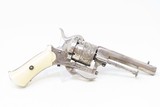 Antique ENGRAVED & IVORY European PINFIRE Folding Trigger REVOLVER 7.65mm Engraved 7.65mm Sidearm with IVORY GRIPS! - 15 of 18