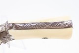 Antique ENGRAVED & IVORY European PINFIRE Folding Trigger REVOLVER 7.65mm Engraved 7.65mm Sidearm with IVORY GRIPS! - 6 of 18