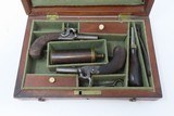 CASED BRACE of Antique CLARK of CAMBRIDGE, ENGLAND Folding Trigger Pistols
ENGRAVED Mid-19th Century SCREW BARREL Self Defense Pistols - 3 of 25