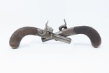 CASED BRACE of Antique CLARK of CAMBRIDGE, ENGLAND Folding Trigger Pistols
ENGRAVED Mid-19th Century SCREW BARREL Self Defense Pistols - 5 of 25