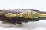 .75 Cal Antique BRASS BARREL Manstopper FLINTLOCK Pistol from LIEGE 1800s Impressive 19th Century Sidearm! - 7 of 16