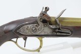 .75 Cal Antique BRASS BARREL Manstopper FLINTLOCK Pistol from LIEGE 1800s Impressive 19th Century Sidearm! - 4 of 16