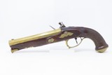 .75 Cal Antique BRASS BARREL Manstopper FLINTLOCK Pistol from LIEGE 1800s Impressive 19th Century Sidearm! - 13 of 16