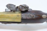 .75 Cal Antique BRASS BARREL Manstopper FLINTLOCK Pistol from LIEGE 1800s Impressive 19th Century Sidearm! - 11 of 16