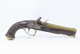 .75 Cal Antique BRASS BARREL Manstopper FLINTLOCK Pistol from LIEGE 1800s Impressive 19th Century Sidearm! - 2 of 16