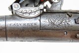 Antique ENGLISH Engraved CALVERTS of LEEDS .50 Cal. FLINTLOCK Pocket Pistol Early 19th Century YORKSHIRE Made with Pre-1813 PROOF MARKS - 10 of 17