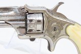 SCARCE 7-SHOT .22 Antique DERINGER Pocket Revolver Engraved NICKEL Ivory Made by Henry Deringer’s Great Grandson with IVORY GRIPS! - 4 of 17