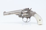Engraved, NICKEL & PEARL SMITH & WESSON .32 S&W Top Break REVOLVER C&R ENGRAVED Turn of the Century .32 S&W with PEARL GRIPS! - 2 of 18