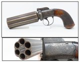 MASSIVE .49 Caliber PEPPERBOX by NOCK of LONDON Engraved 6-Shot Antique Pistol Impressive & Intimidating! - 1 of 19