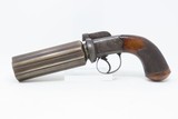 MASSIVE .49 Caliber PEPPERBOX by NOCK of LONDON Engraved 6-Shot Antique Pistol Impressive & Intimidating! - 2 of 19