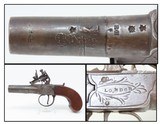 Antique ENGLISH Engraved WILLIAM CHANCE .45 Caliber FLINTLOCK Pocket Pistol Early 19th Century LONDON Made with Post-1813 PROOF MARKS - 1 of 18