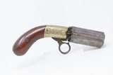 Engraved J.R. COOPER’S Patent BRITISH Antique Percussion PEPPERBOX Revolver 1850s 6-Shot UNDERHAMMER Revolver - 13 of 16