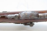 1800s Engraved ENGLISH Antique TAYLOR .43 Caliber Percussion Pistol Brit Ornate, Gold and German Silver Banded Pistol - 9 of 17