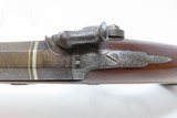 1800s Engraved ENGLISH Antique TAYLOR .43 Caliber Percussion Pistol Brit Ornate, Gold and German Silver Banded Pistol - 12 of 17